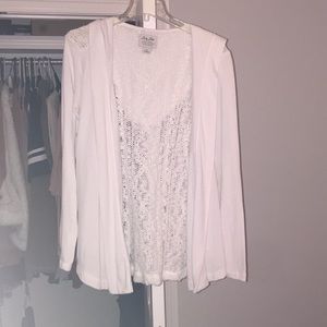 White lucky cardigan